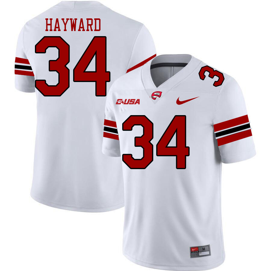 Western Kentucky Hilltoppers #34 Koron Hayward College Football Jerseys Stitched Sale-White